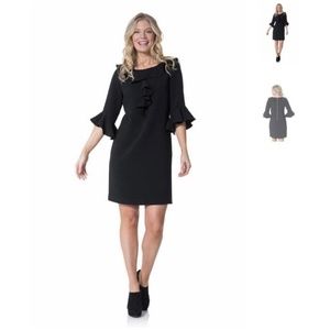Sail to Sable black poly crepe ruffle dress - size 0 - Retail $248 NWT